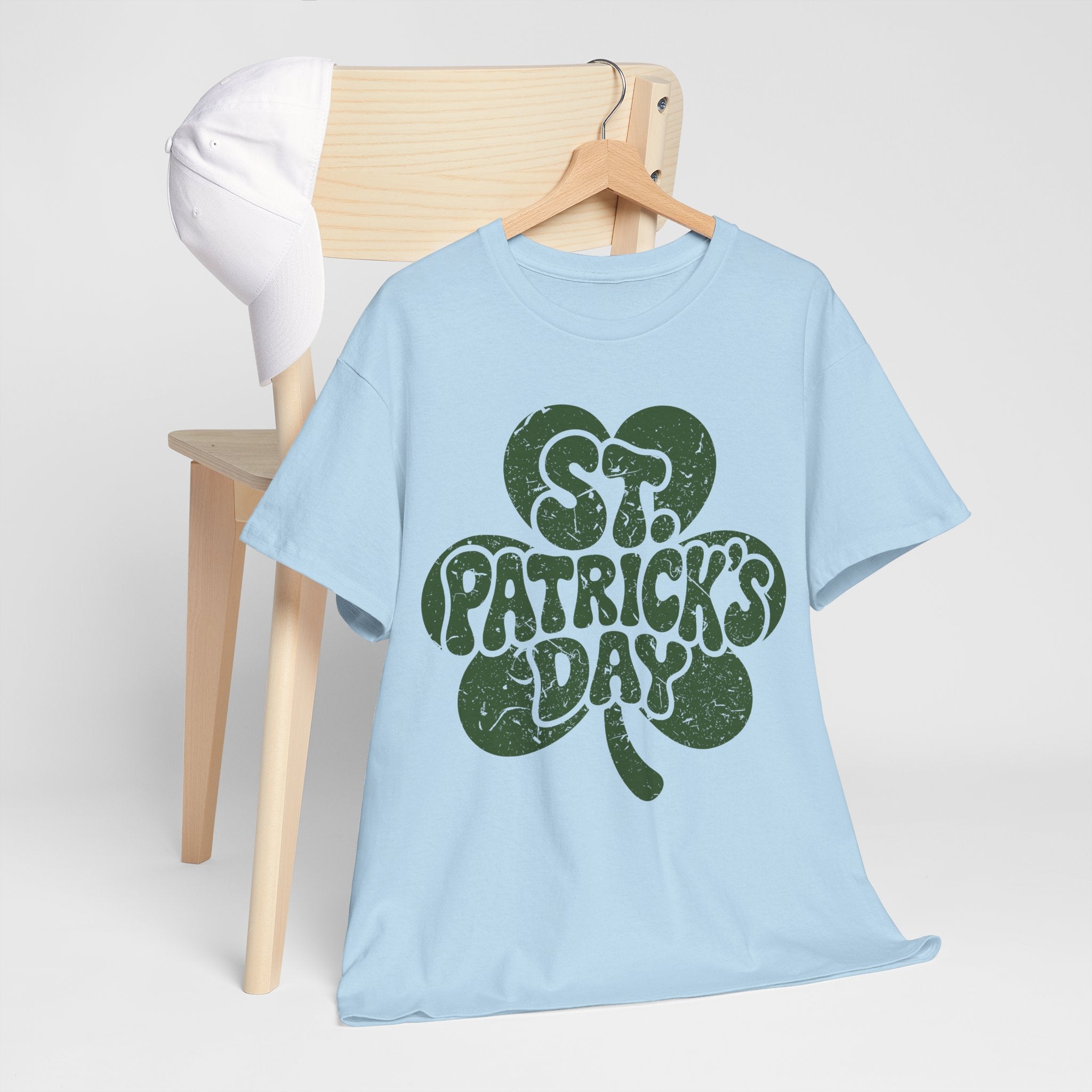 St. Patrick's Day Shamrock Tee — Retro Bubble Lettering Unisex Cotton Tee