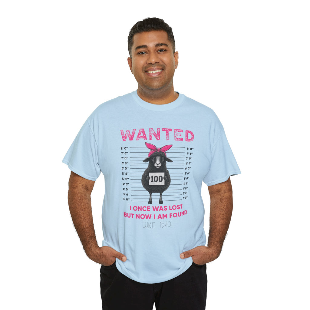 WANTED Black Sheep 'I Once Was Lost But Now I Am Found' Unisex Cotton T-Shirt