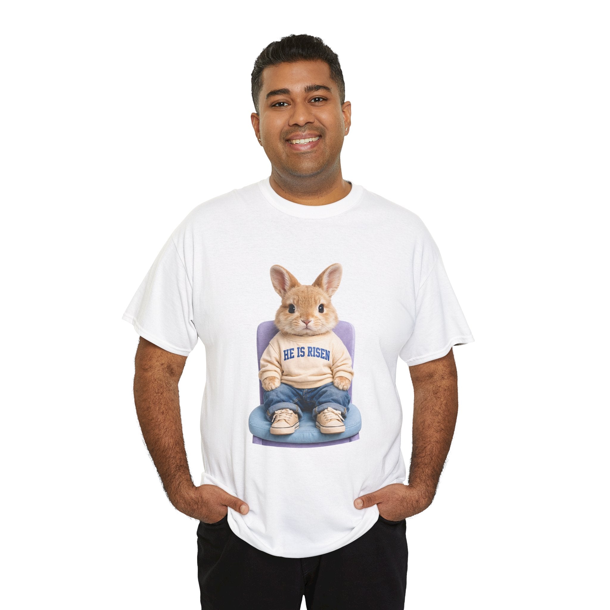 Easter 'He Is Risen' Bunny Unisex Cotton Tee