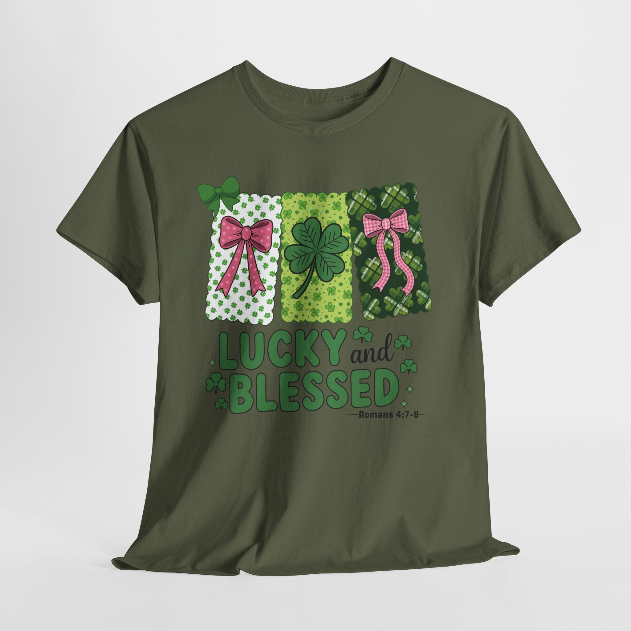 Lucky and Blessed Clover Unisex Cotton Tee
