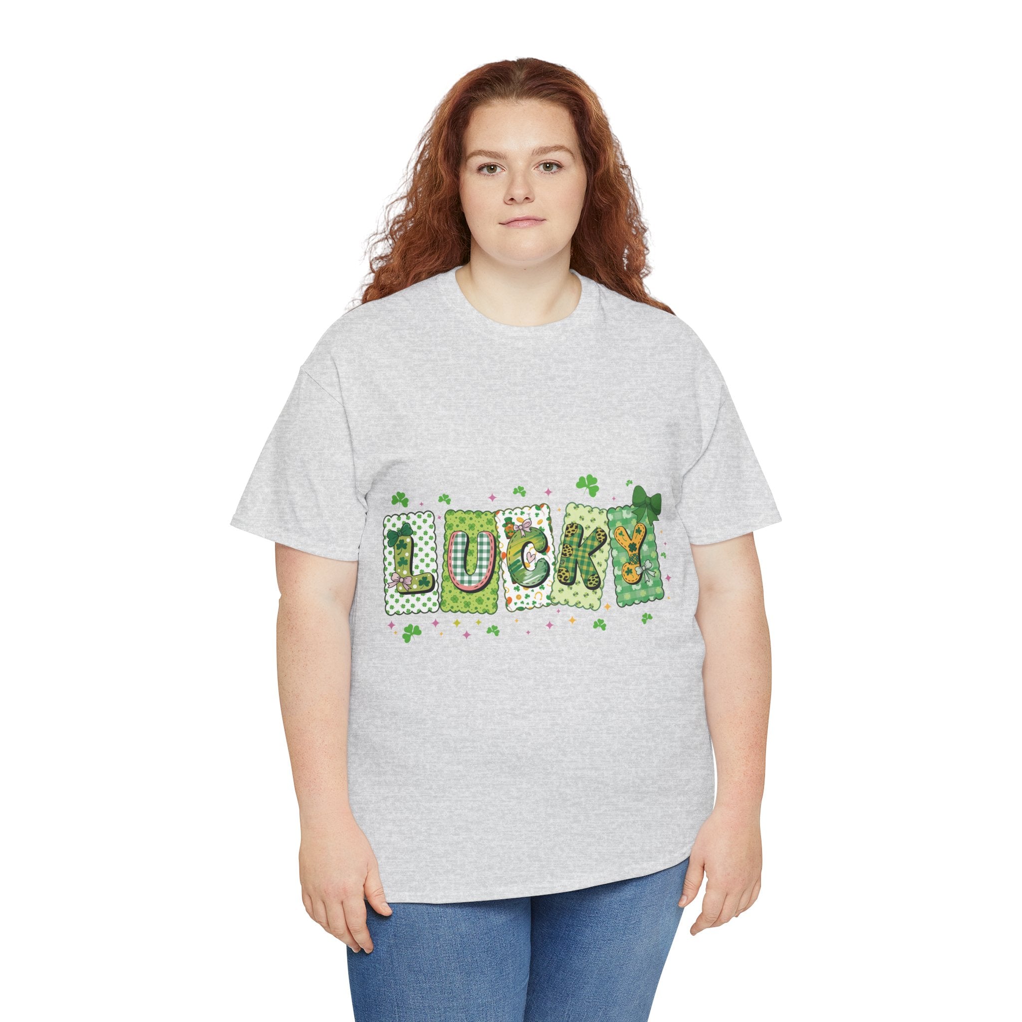 Lucky Patchwork Plaid Clover Tee — St. Patrick’s Day Unisex Cotton T-Shirt