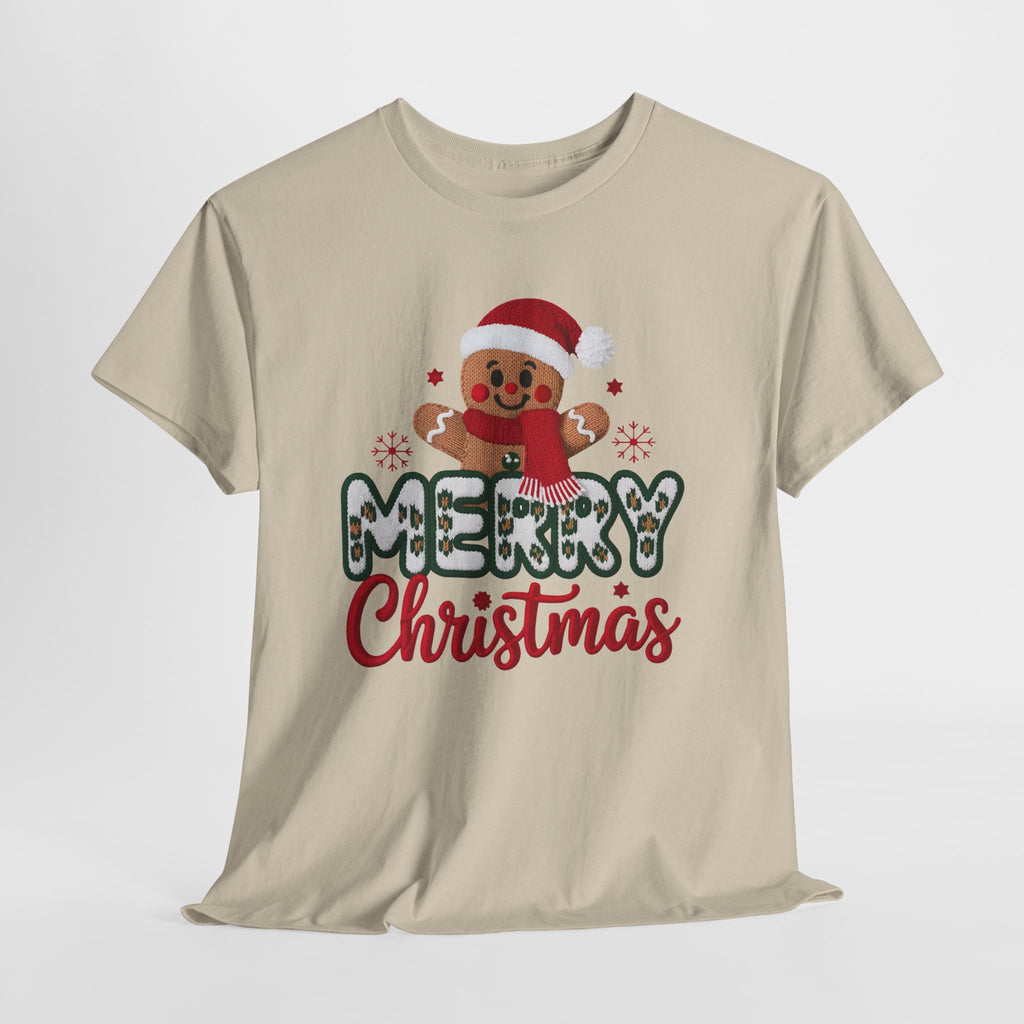 Gingerbread Santa 'Merry Christmas' Unisex Cotton Tee T-Shirt
