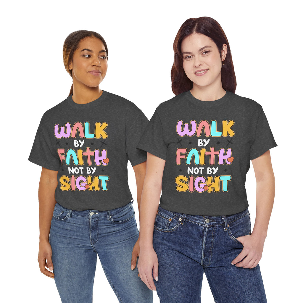 Walk by Faith Not by Sight T-Shirt — Pastel Christian Faith Unisex Cotton Tee
