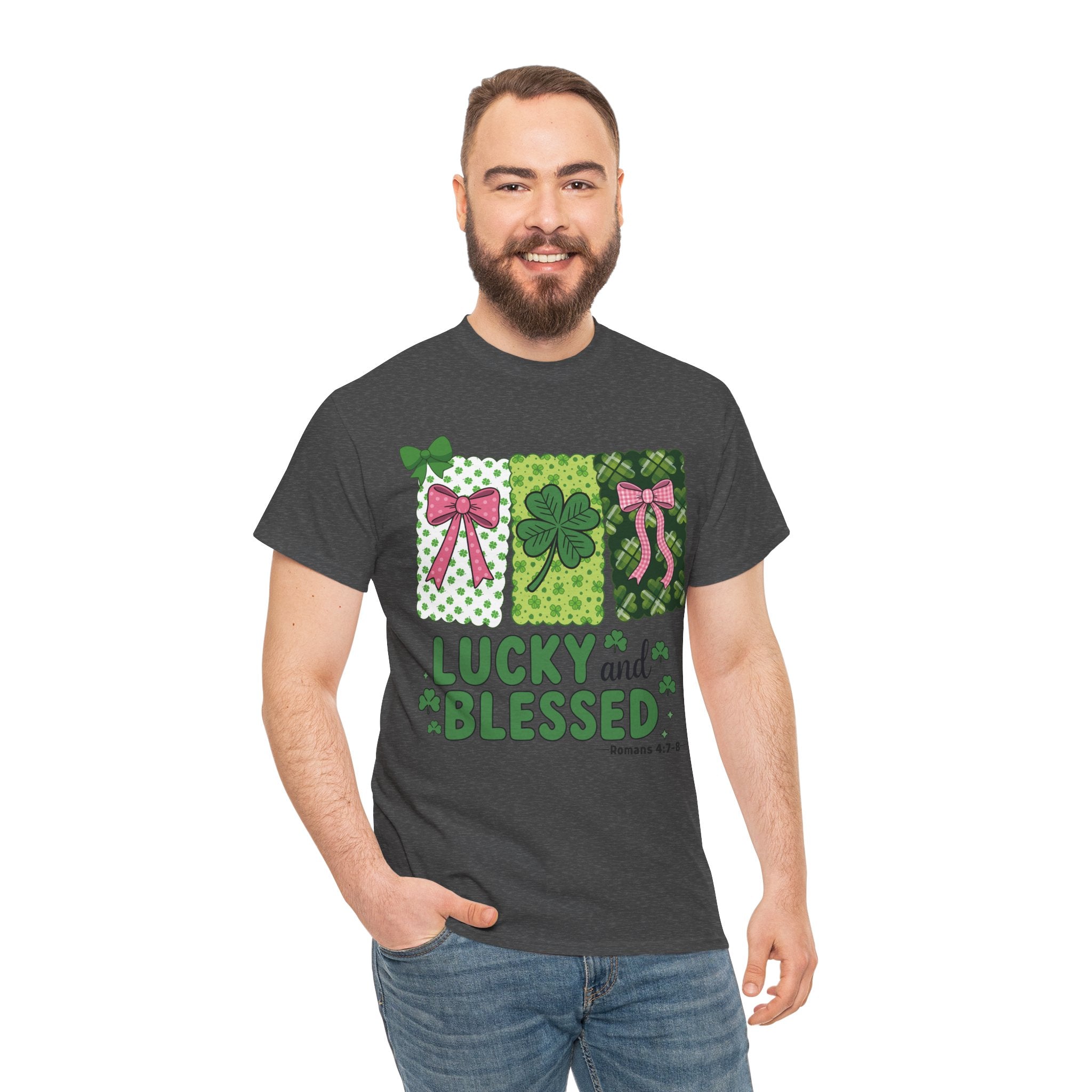Lucky and Blessed Clover Unisex Cotton Tee