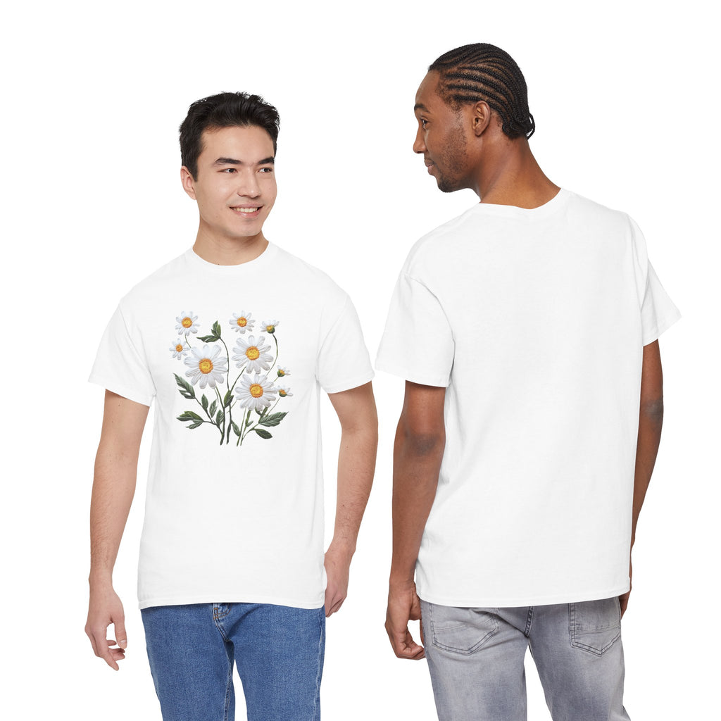 God Is Good All The Time Embroidered Daisy Unisex Cotton Tee
