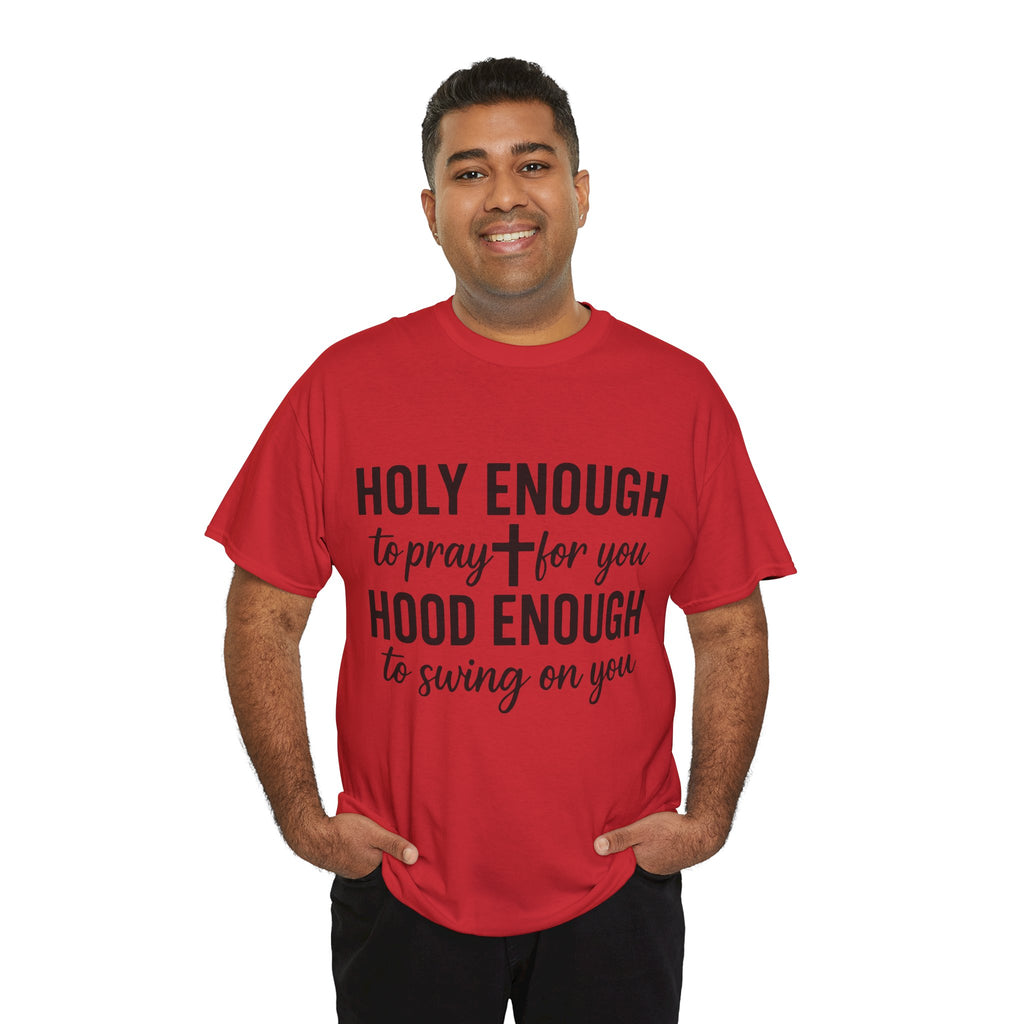 Holy Enough Christian T‑Shirt — Modern Hand‑Lettered Faith Unisex CottonTee