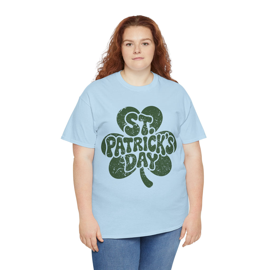 St. Patrick's Day Shamrock Tee — Retro Bubble Lettering Unisex Cotton Tee