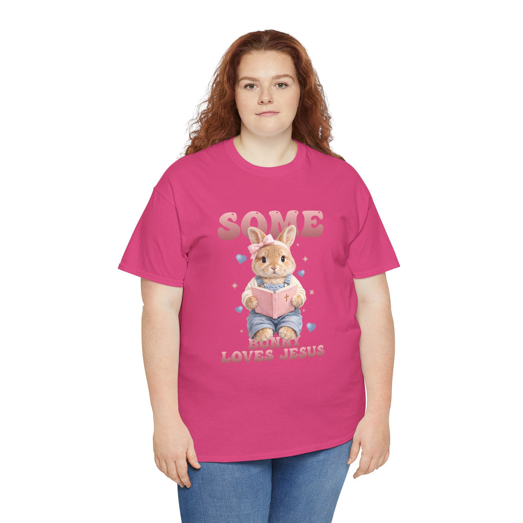 Some Bunny Loves Jesus Bunny Bible Unisex Cotton Tee