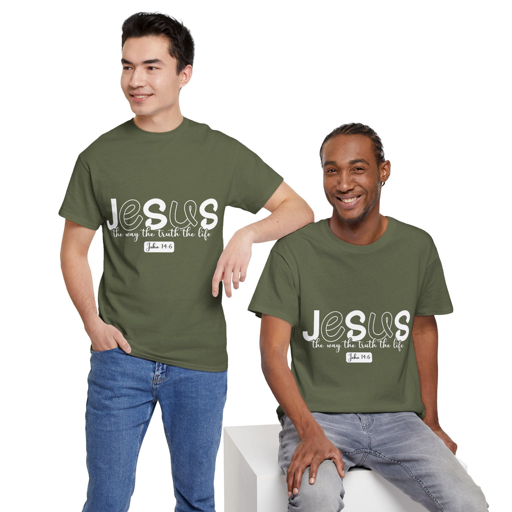 John 14:6 Christian Tee — Minimalist Script Faith T-Shirt