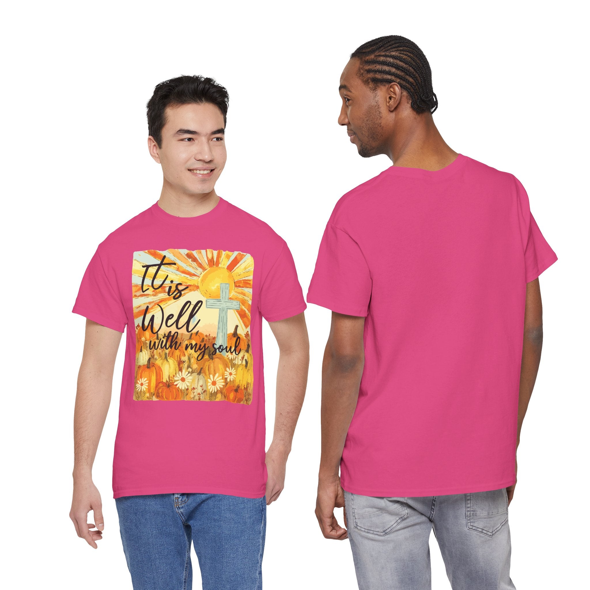 It Is Well With My Soul Pumpkin Sunrise Unisex Cotton T-Shirt
