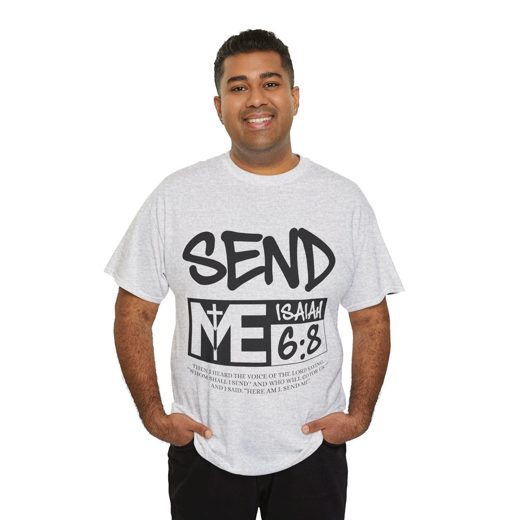 Send Me Isaiah 6:8 Christian T-Shirt — Cross Faith Unisex Cotton Tee
