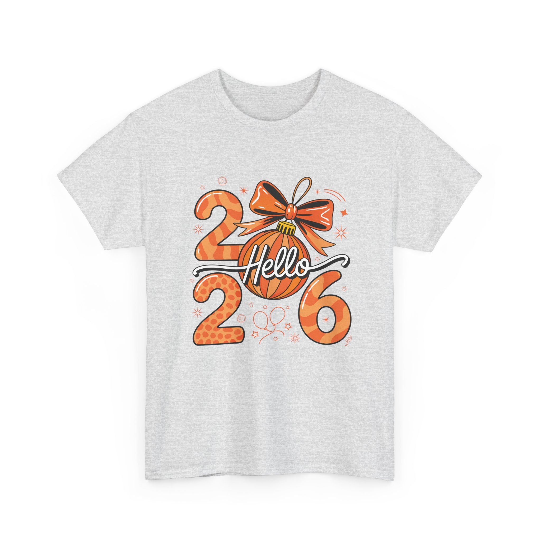 Hello 2026 Christmas Ornament Tee — Festive Orange Holiday Unisex Cotton T-Shirt