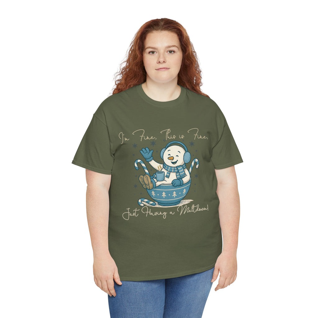 Snowman Hot Cocoa Unisex Cotton Tee