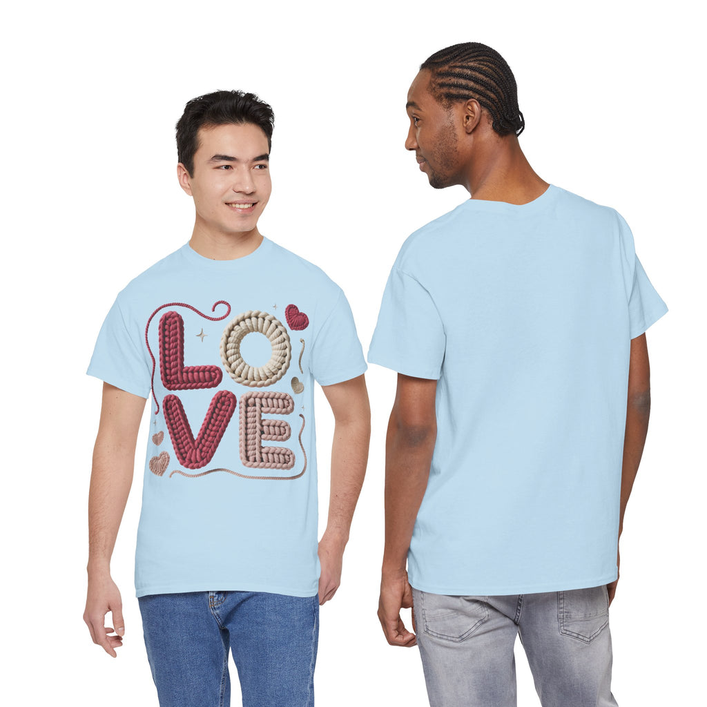 LOVE Faux Yarn Heart Unisex Cotton Tee