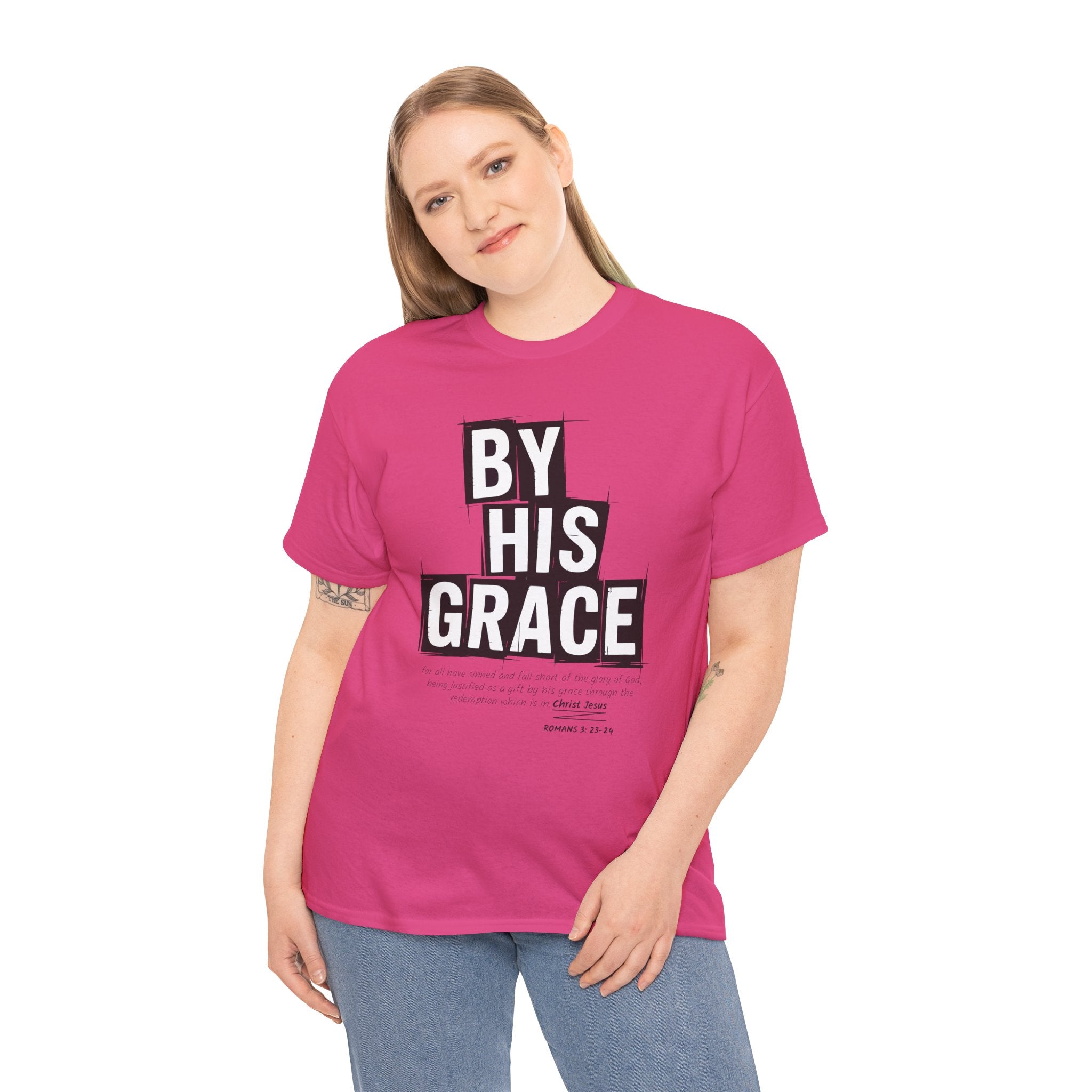 By His Grace tee — Minimalist Faith Christian Unisex Cotton T-Shirt