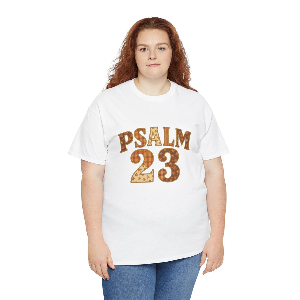 Psalm 23 Floral Tee — “My Lord Is My Shepherd” Stitched-Text Unisex Cotton Tee