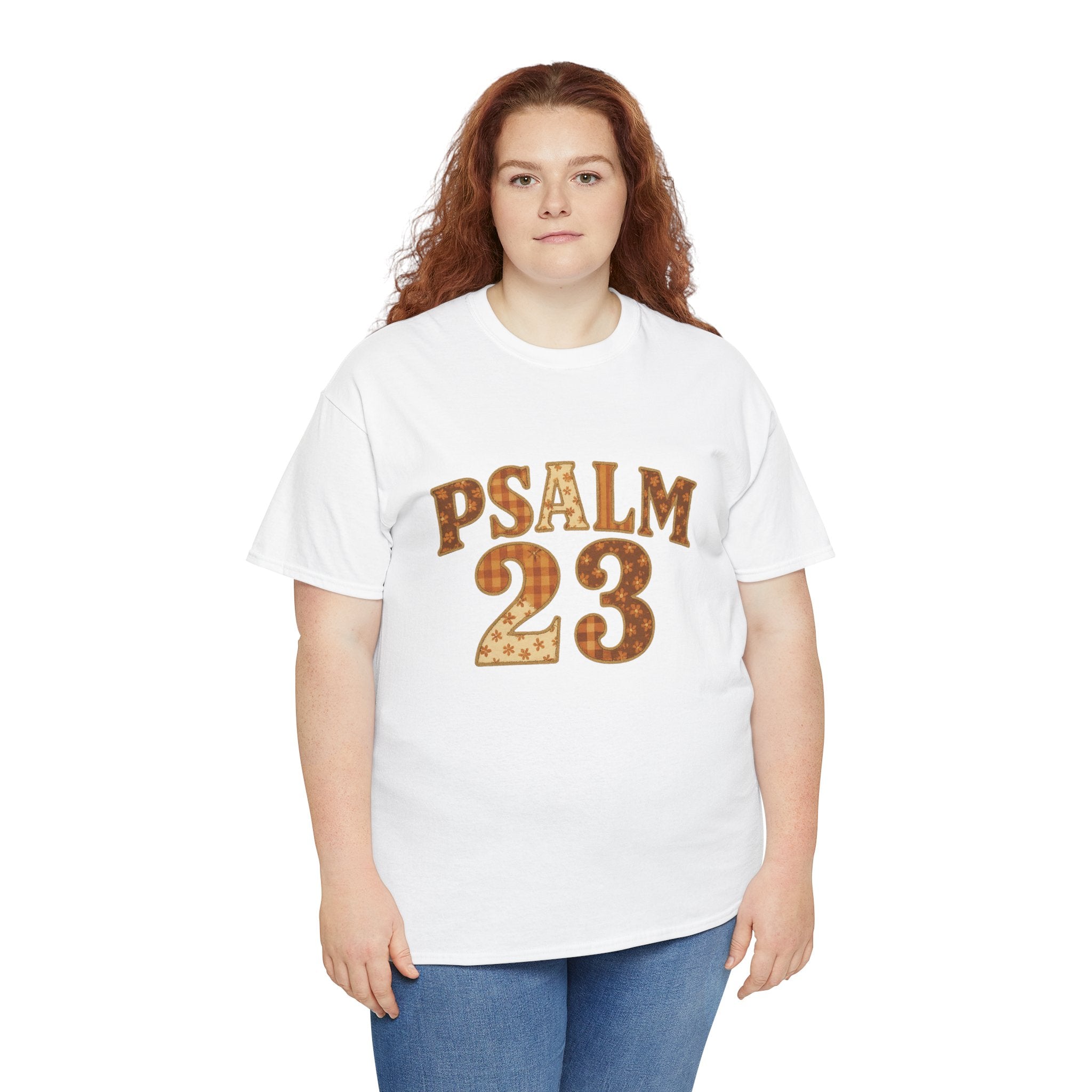 Psalm 23 Floral Tee — “My Lord Is My Shepherd” Stitched-Text Unisex Cotton Tee