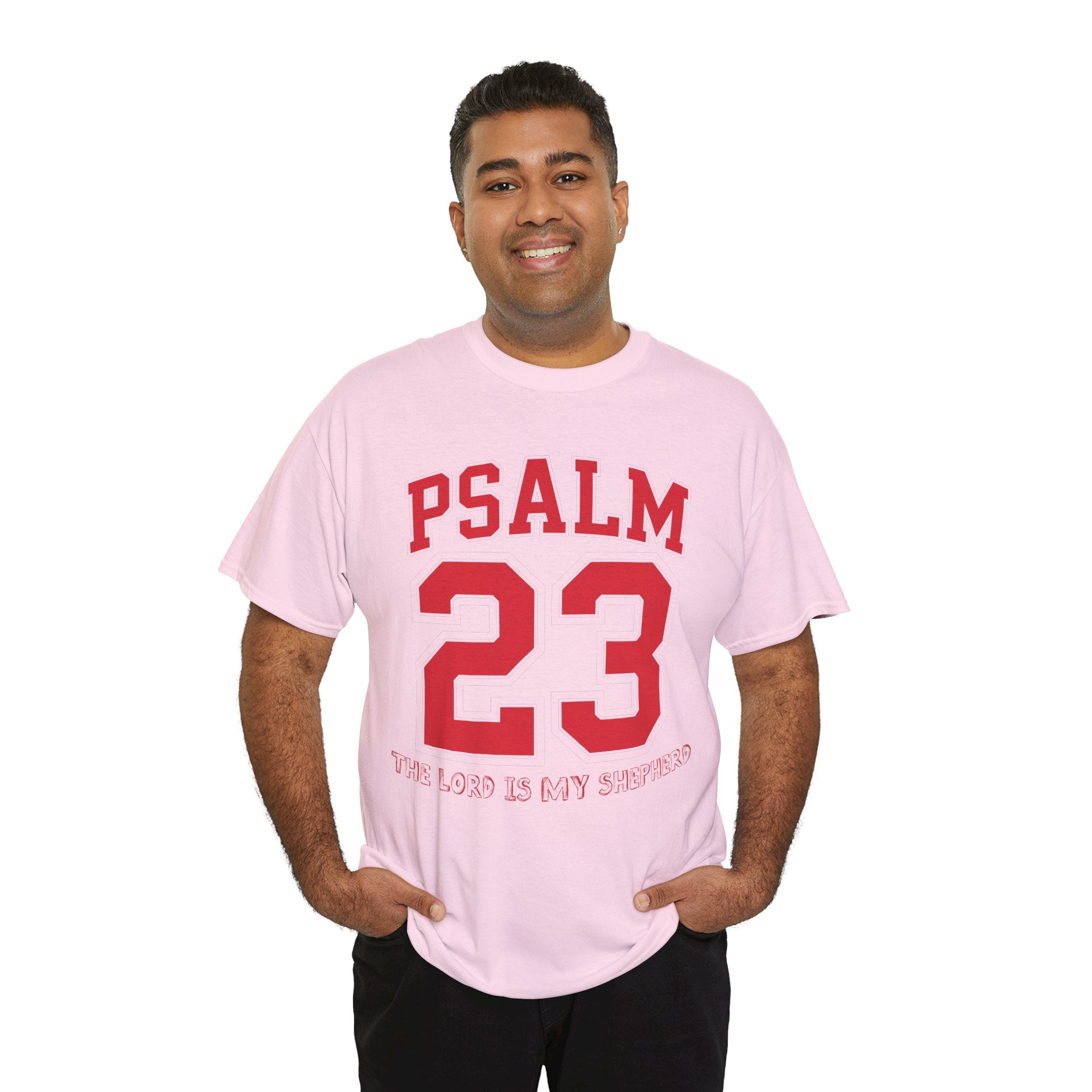Psalm 23 Varsity T-Shirt — “The Lord Is My Shepherd” Unisex Cotton Tee