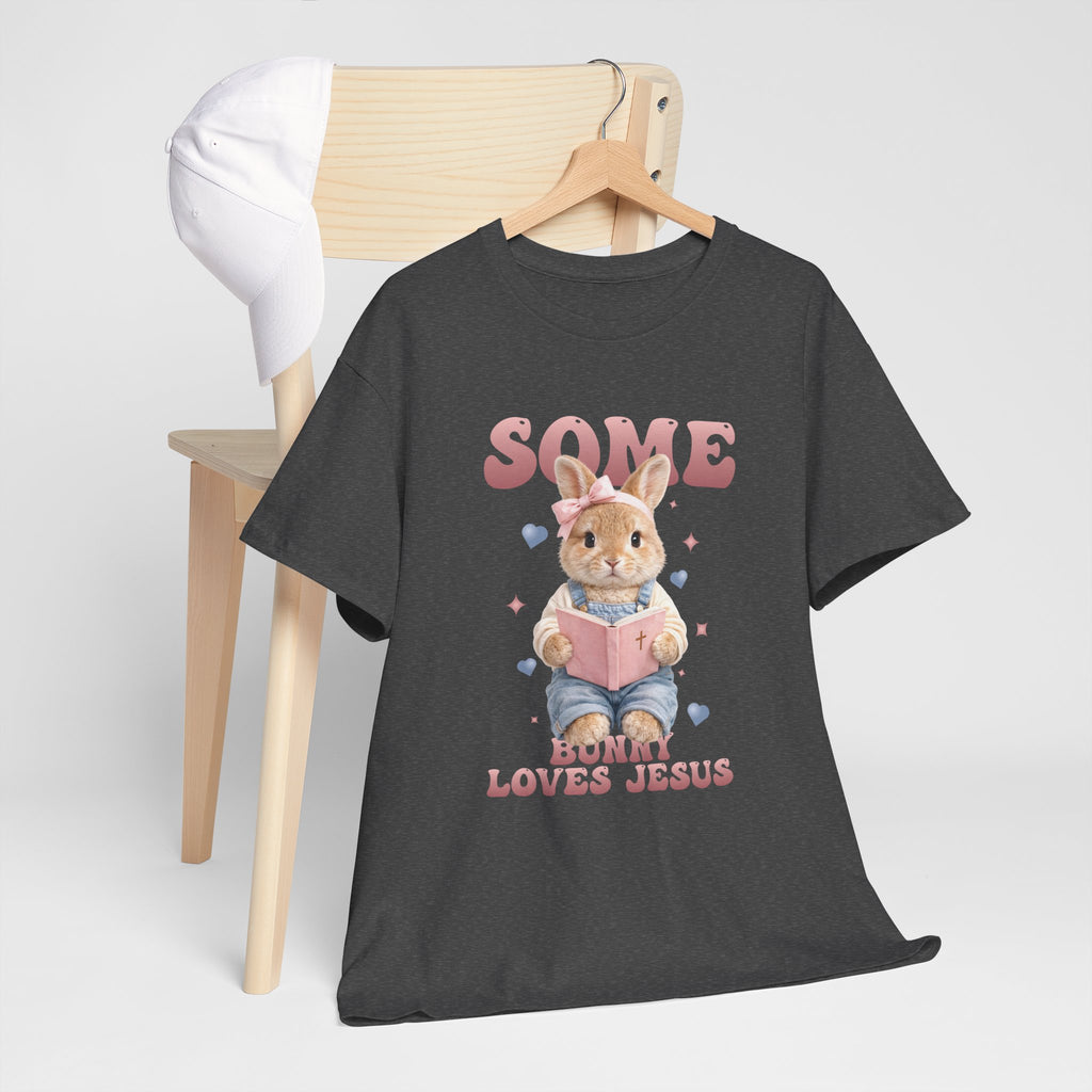 Some Bunny Loves Jesus Bunny Bible Unisex Cotton Tee