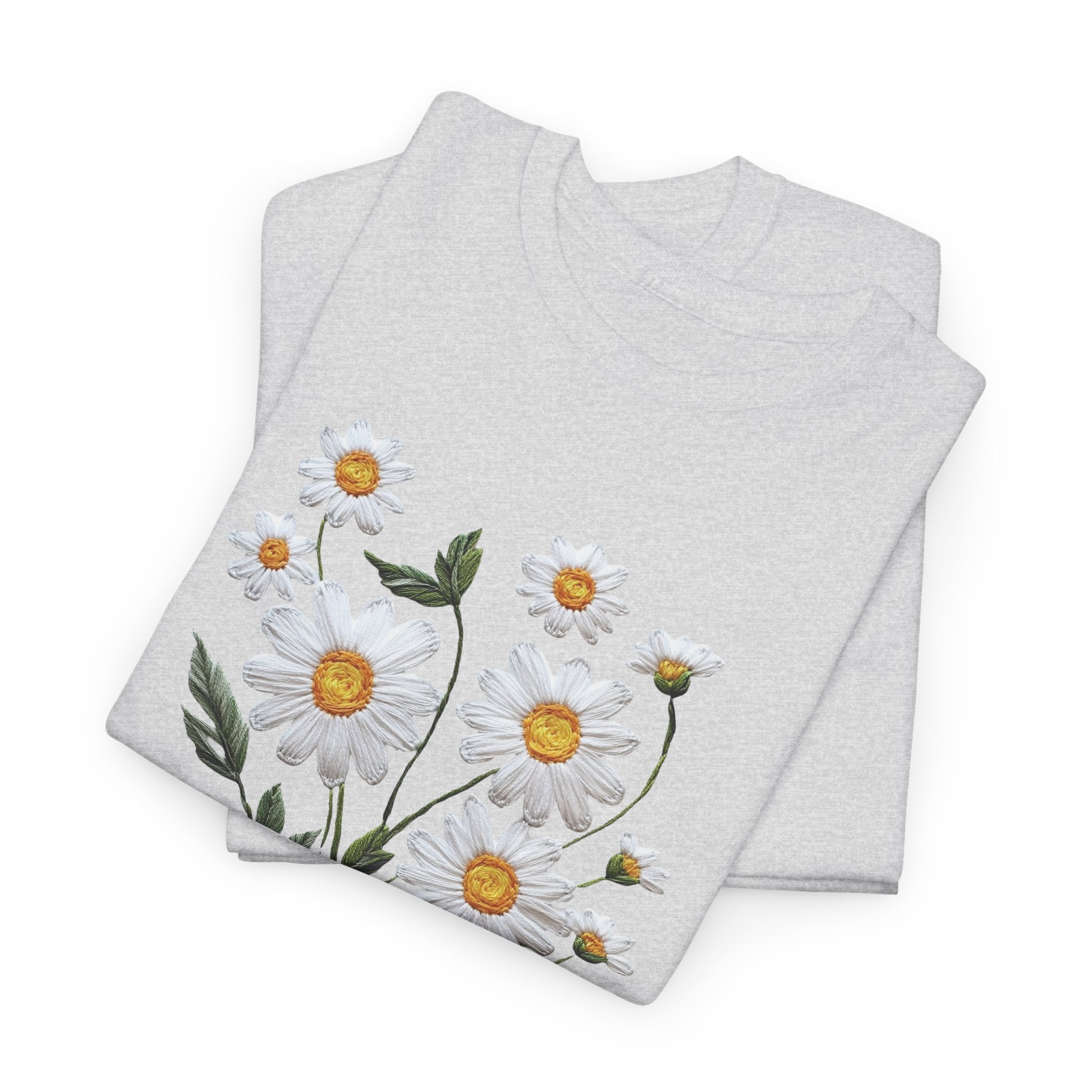 God Is Good All The Time Embroidered Daisy Unisex Cotton Tee