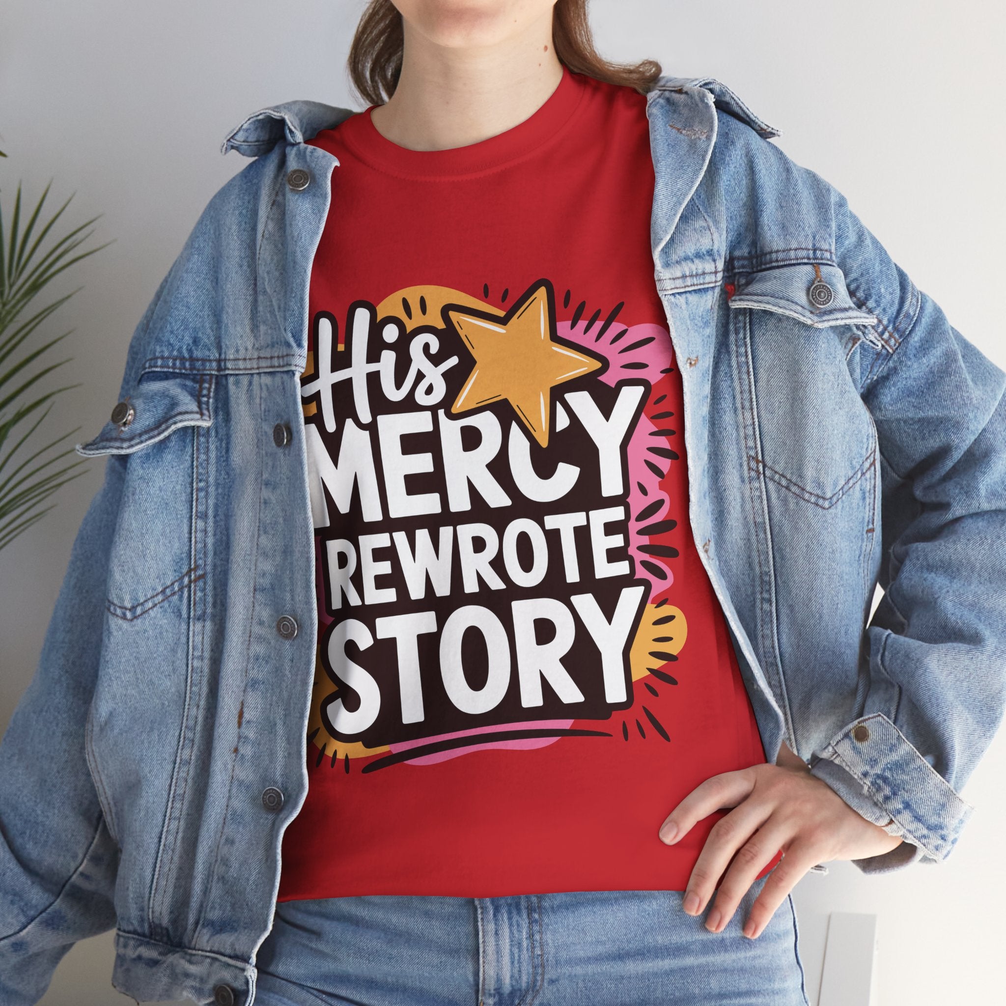 His Mercy Rewrote My Story Tee — Retro Christian Graphic T-Shirt