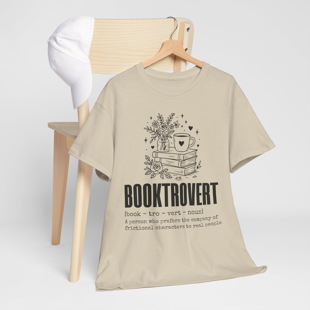Booktrovert Graphic Tee — "Booktrovert" Definition, Books & Coffee Design Unisex Cotton Tee