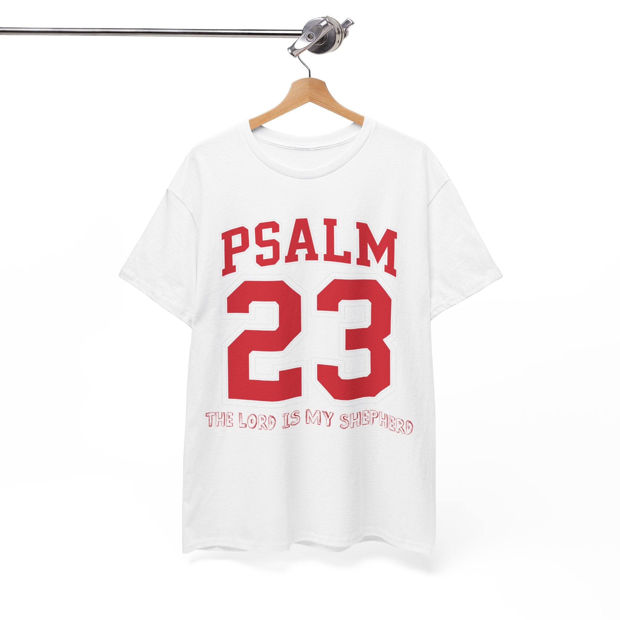 Psalm 23 Varsity T-Shirt — “The Lord Is My Shepherd” Unisex Cotton Tee
