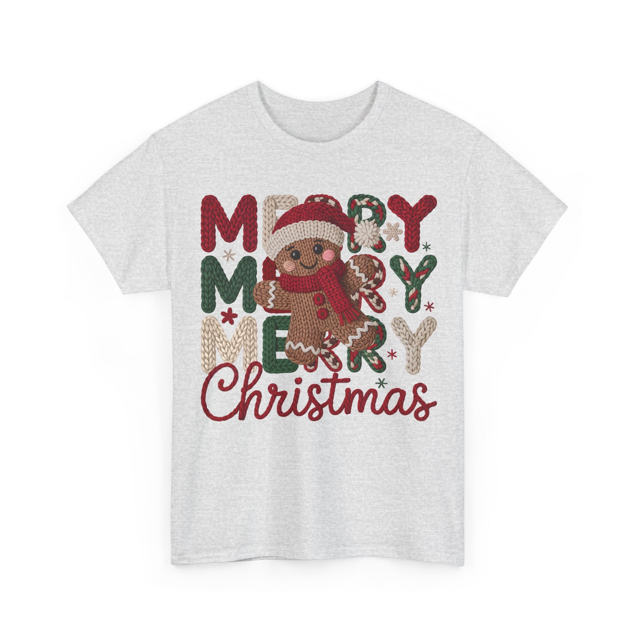 Merry Merry Merry Christmas Gingerbread Unisex Cotton Tee