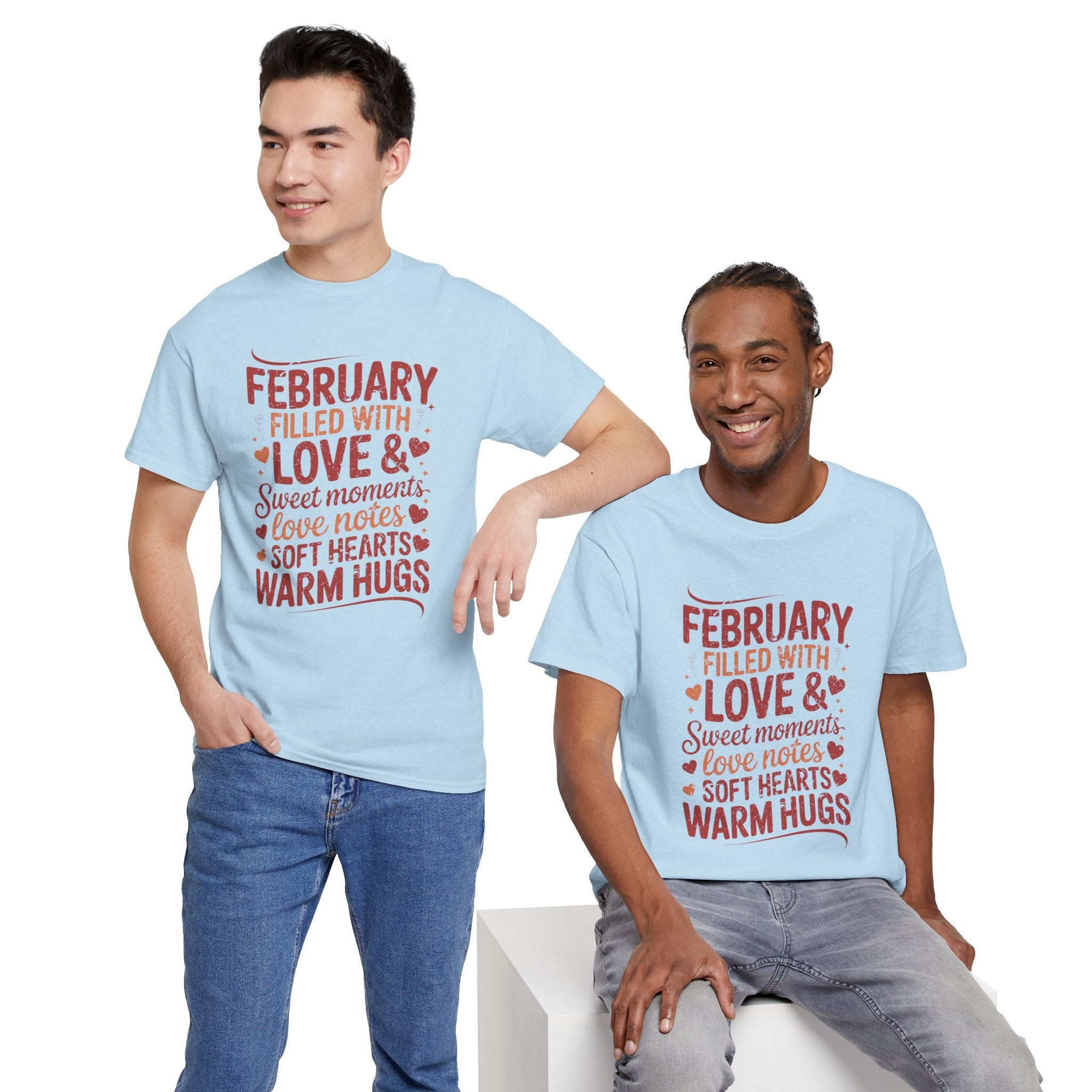 February Filled With Love Tee — Cozy Love Notes Valentine's Unisex Cotton Tshirt