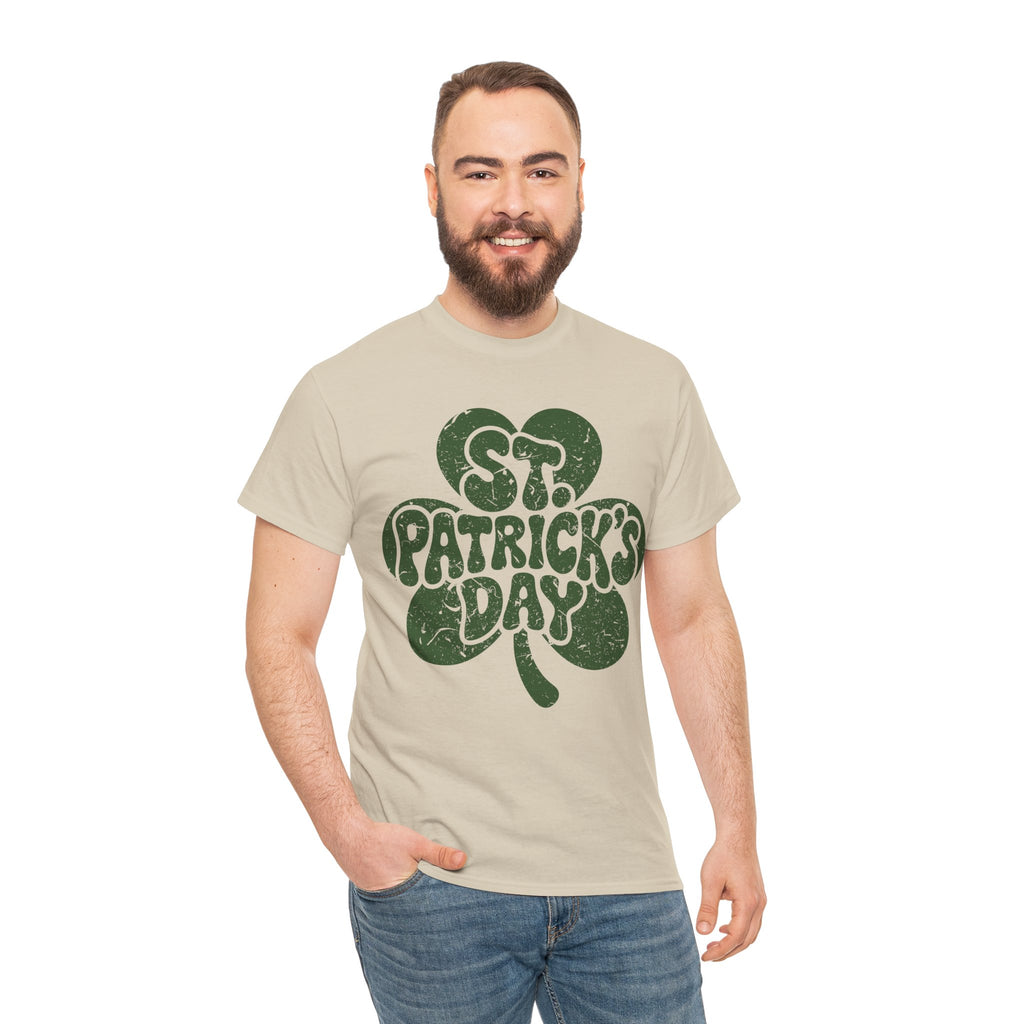 St. Patrick's Day Shamrock Tee — Retro Bubble Lettering Unisex Cotton Tee