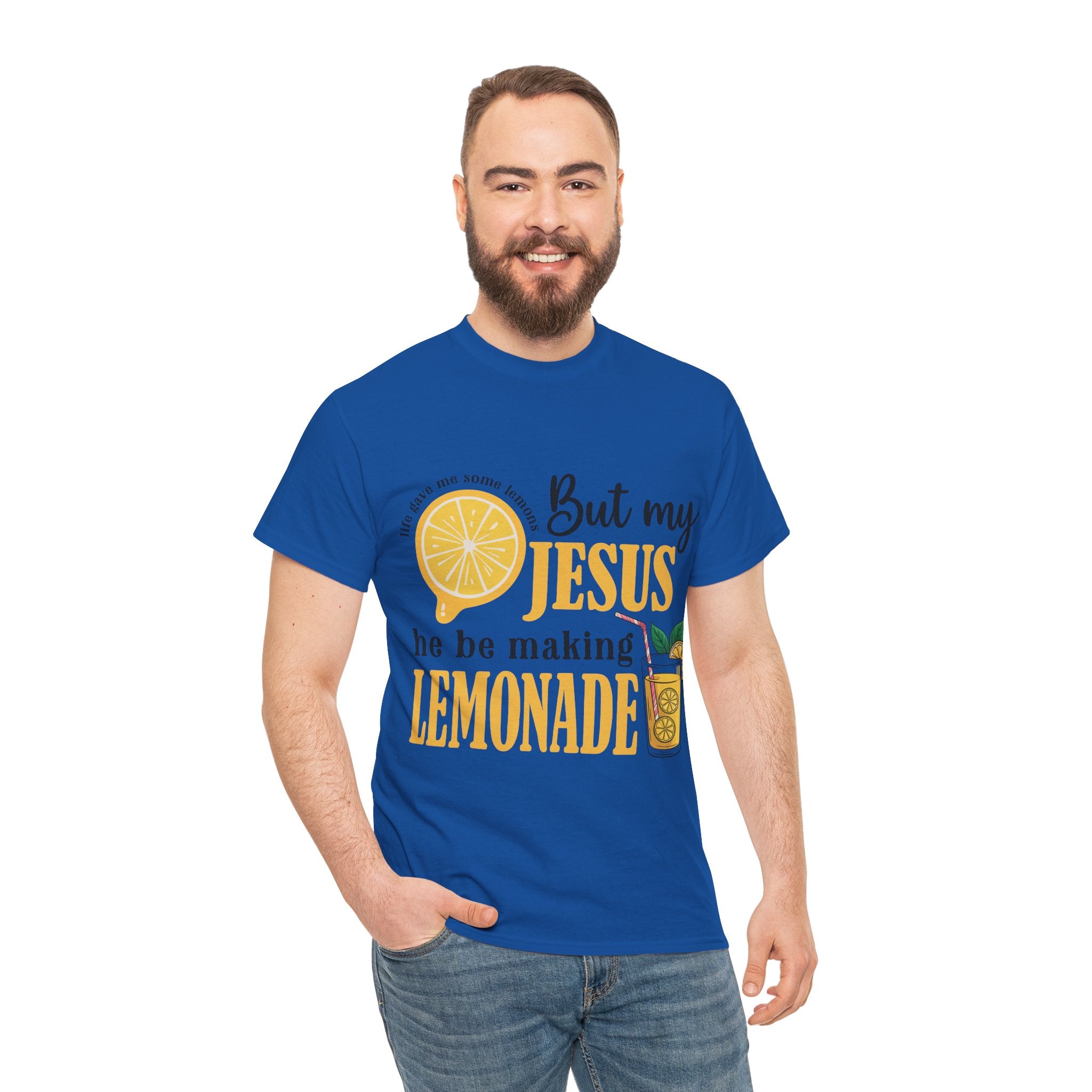 Jesus Lemonade Tee — Lemon Slice & Glass Graphic Christian Unisex Cotton T-Shirt