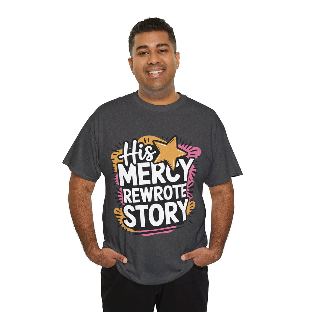 His Mercy Rewrote My Story Tee — Retro Christian Graphic T-Shirt