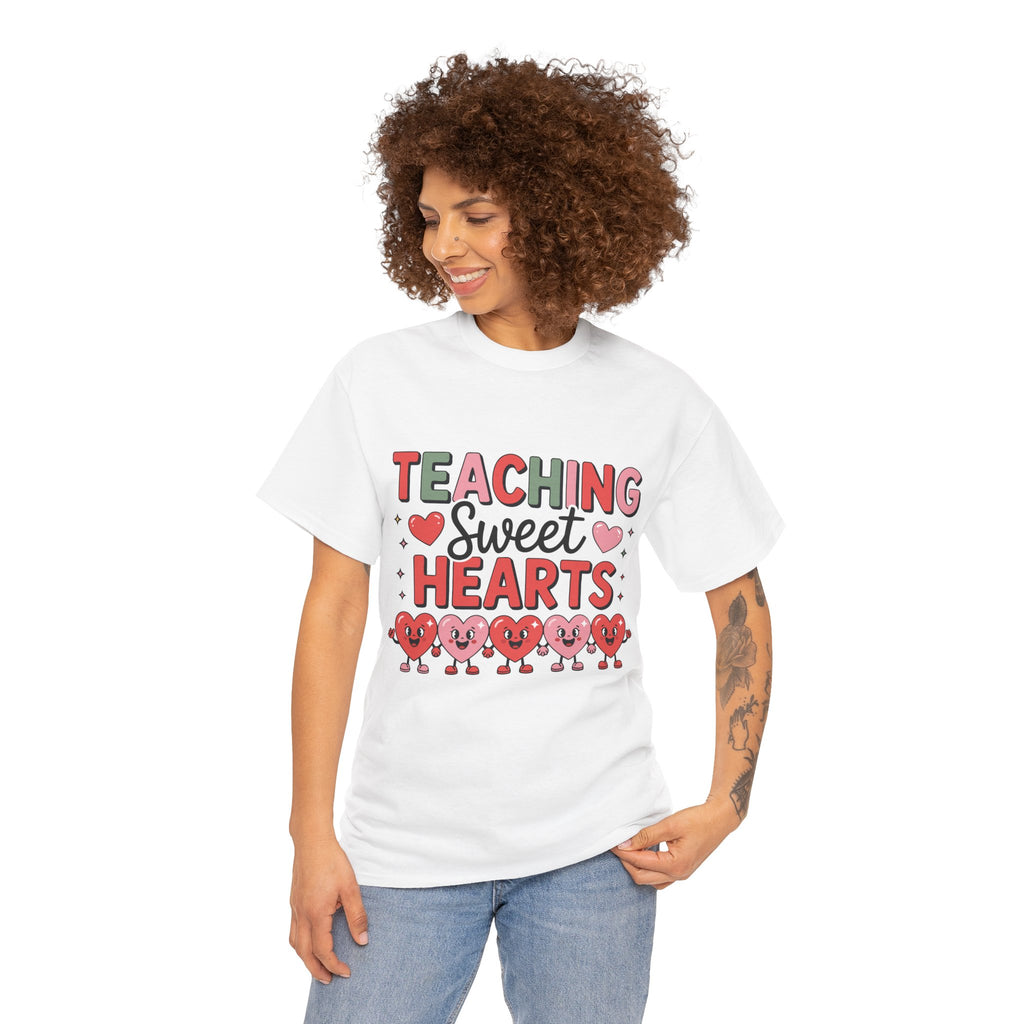 Teaching Sweet Hearts Valentine Teacher Unisex Cotton T-Shirt
