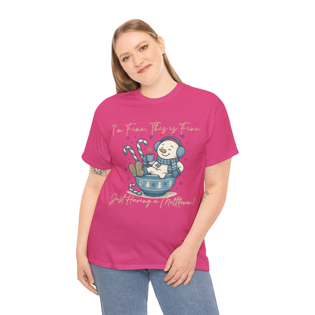 Snowman Hot Cocoa Unisex Cotton Tee