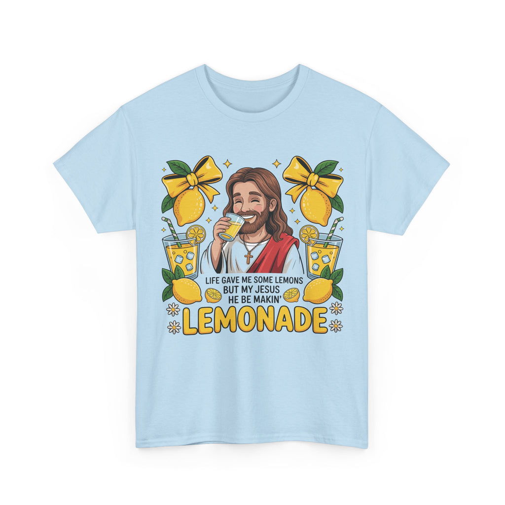 Jesus Drinking Lemonade T-Shirt — "Life Gave Me Some Lemons" Christian Unisex Cotton Tee