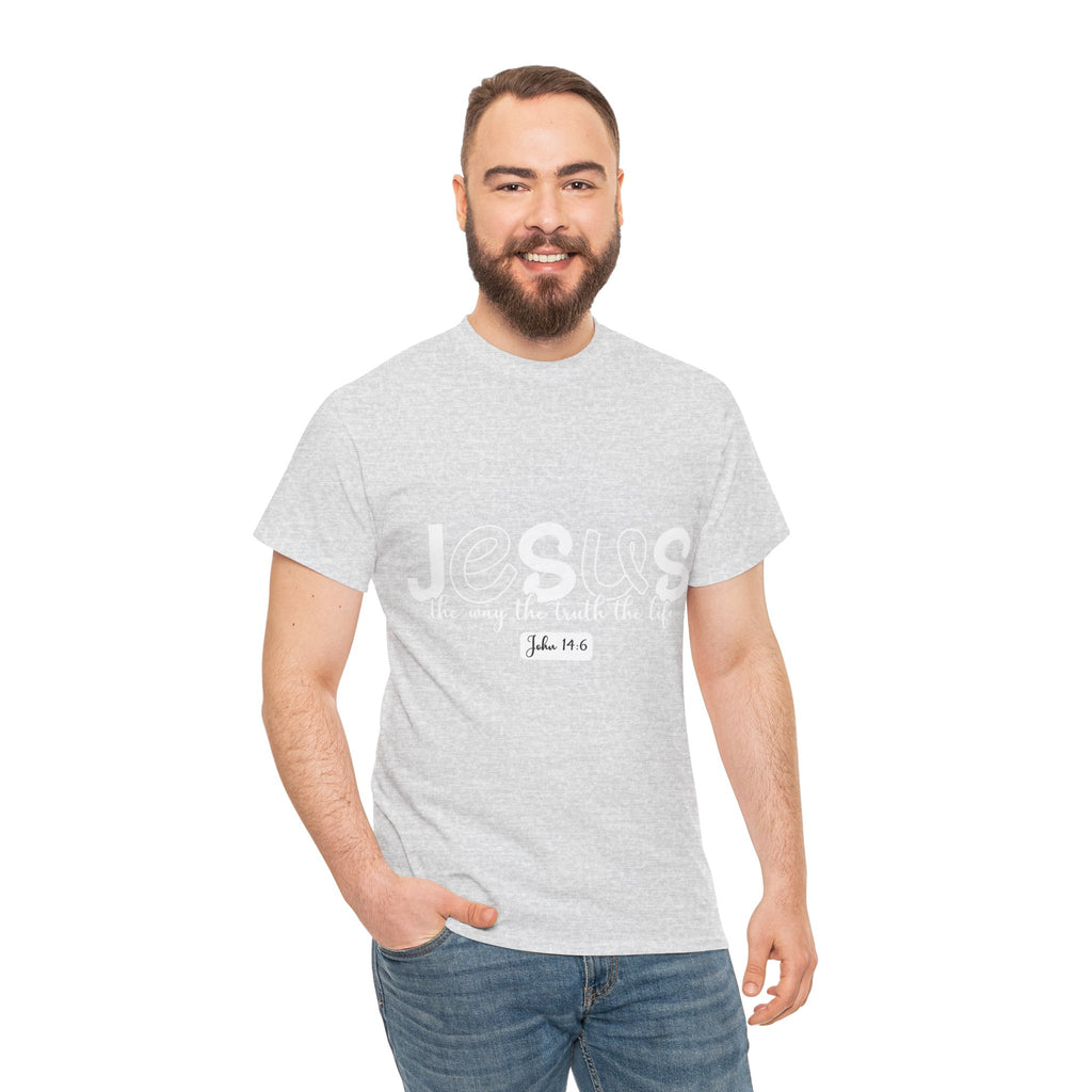 John 14:6 Christian Tee — Minimalist Script Faith T-Shirt