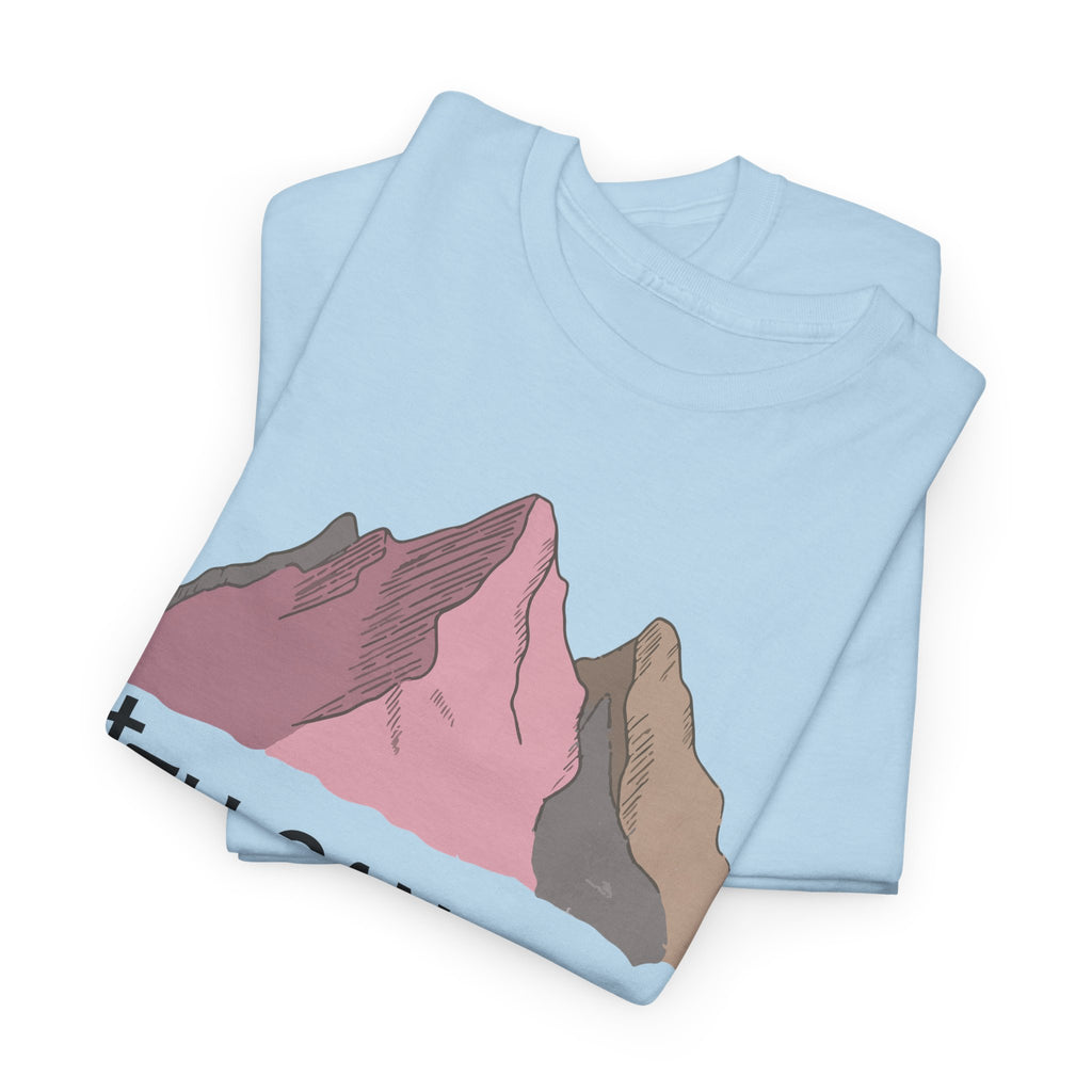 Faith Can Move Mountains Mountain Tee — Pastel Inspirational Christian Unisex Cotton T-Shirt