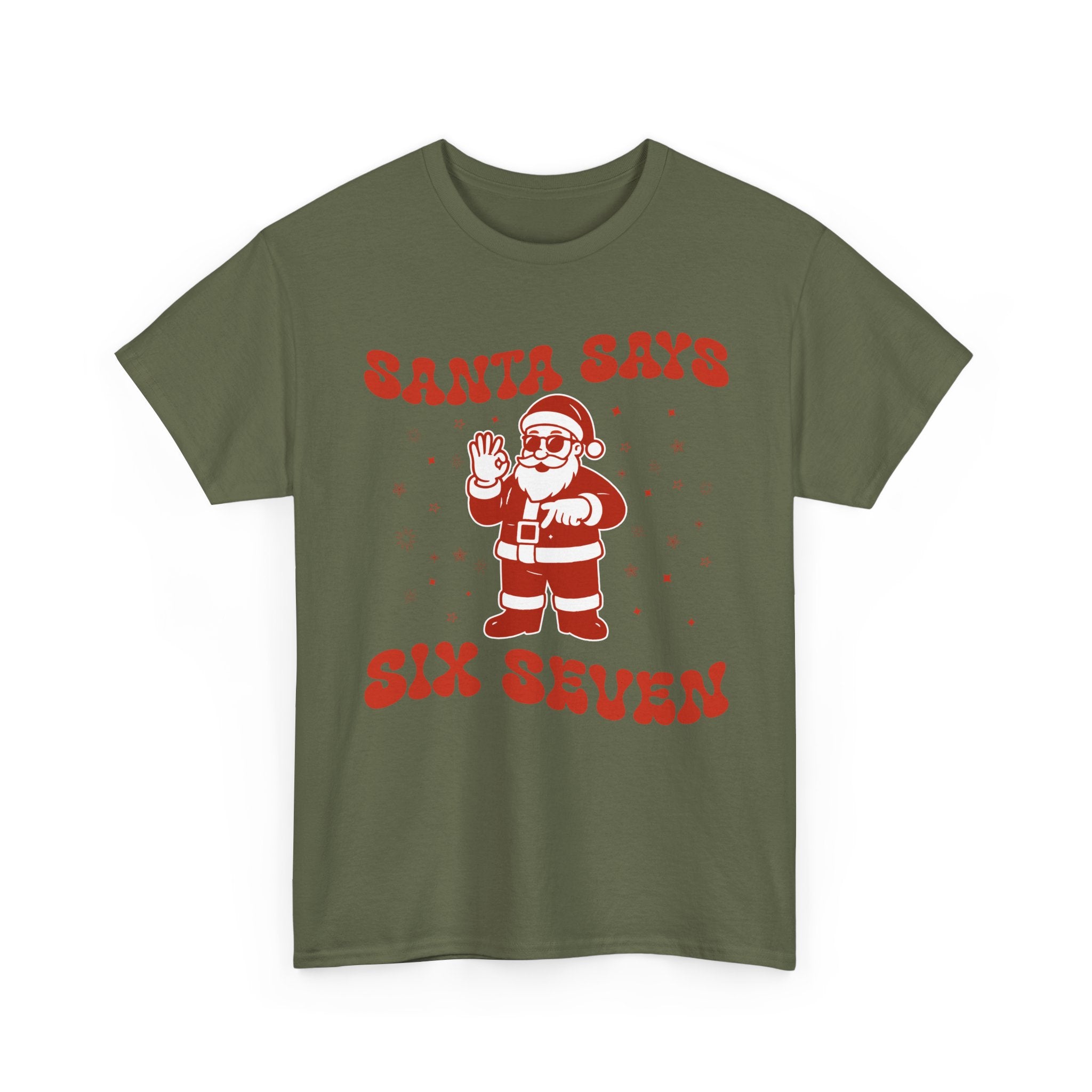 Retro 'Santa Says Six Seven' Christmas Unisex Cotton Tee