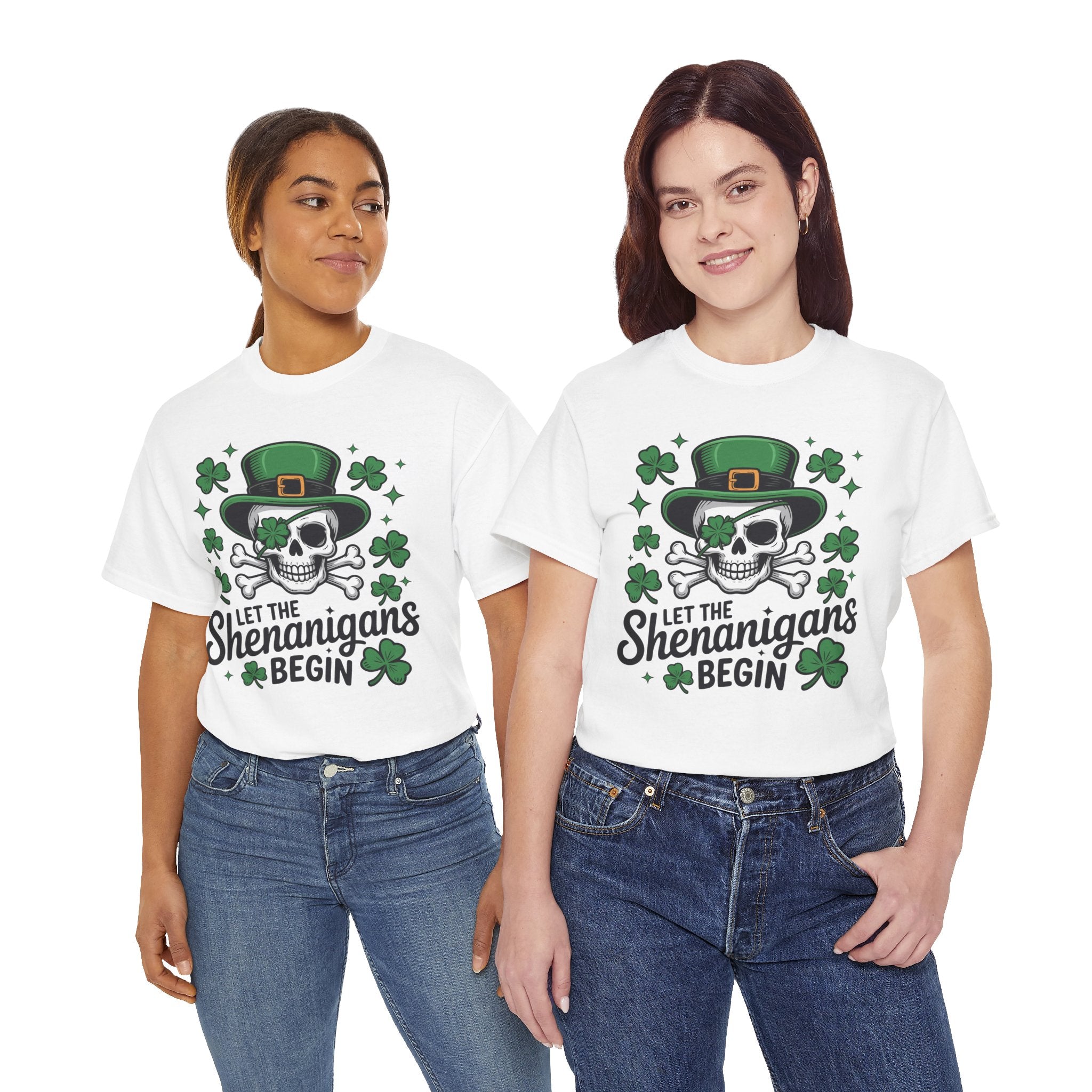 Let the Shenanigans Begin — Leprechaun Skull Unisex Cotton T-Shirt