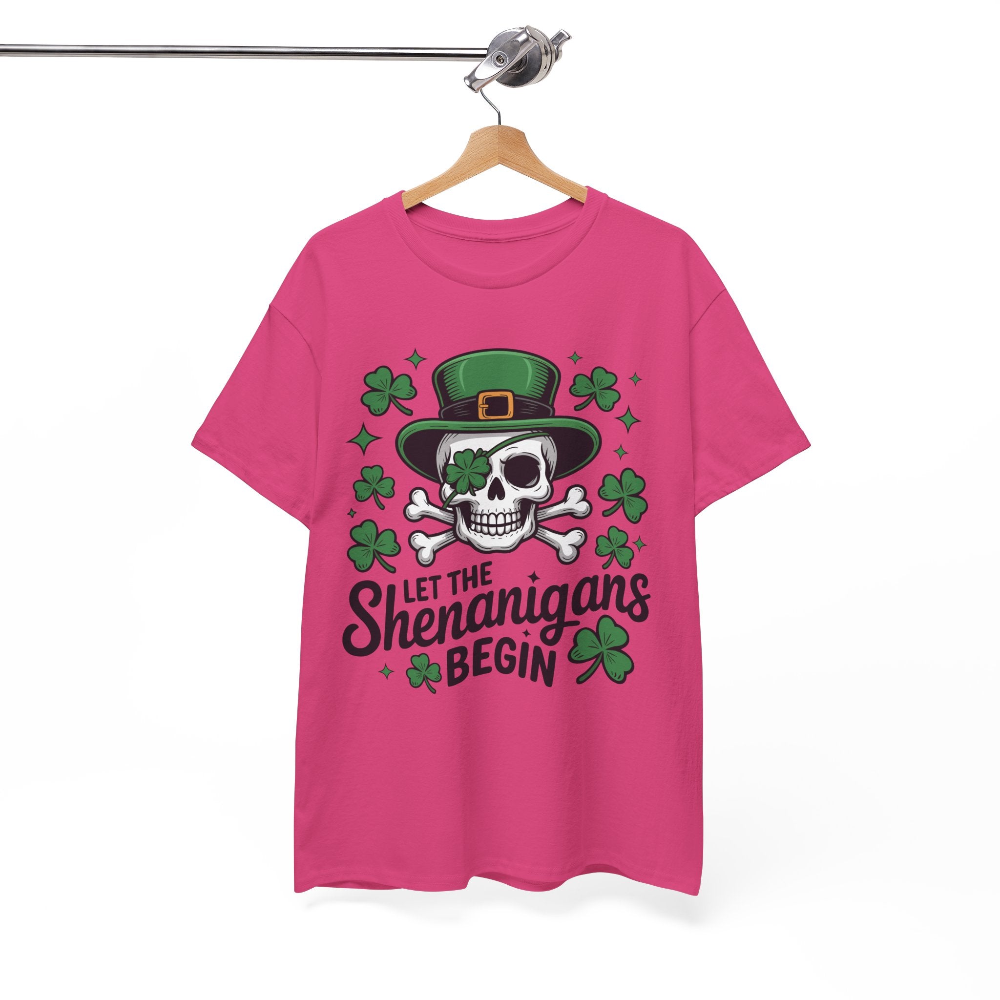 Let the Shenanigans Begin — Leprechaun Skull Unisex Cotton T-Shirt