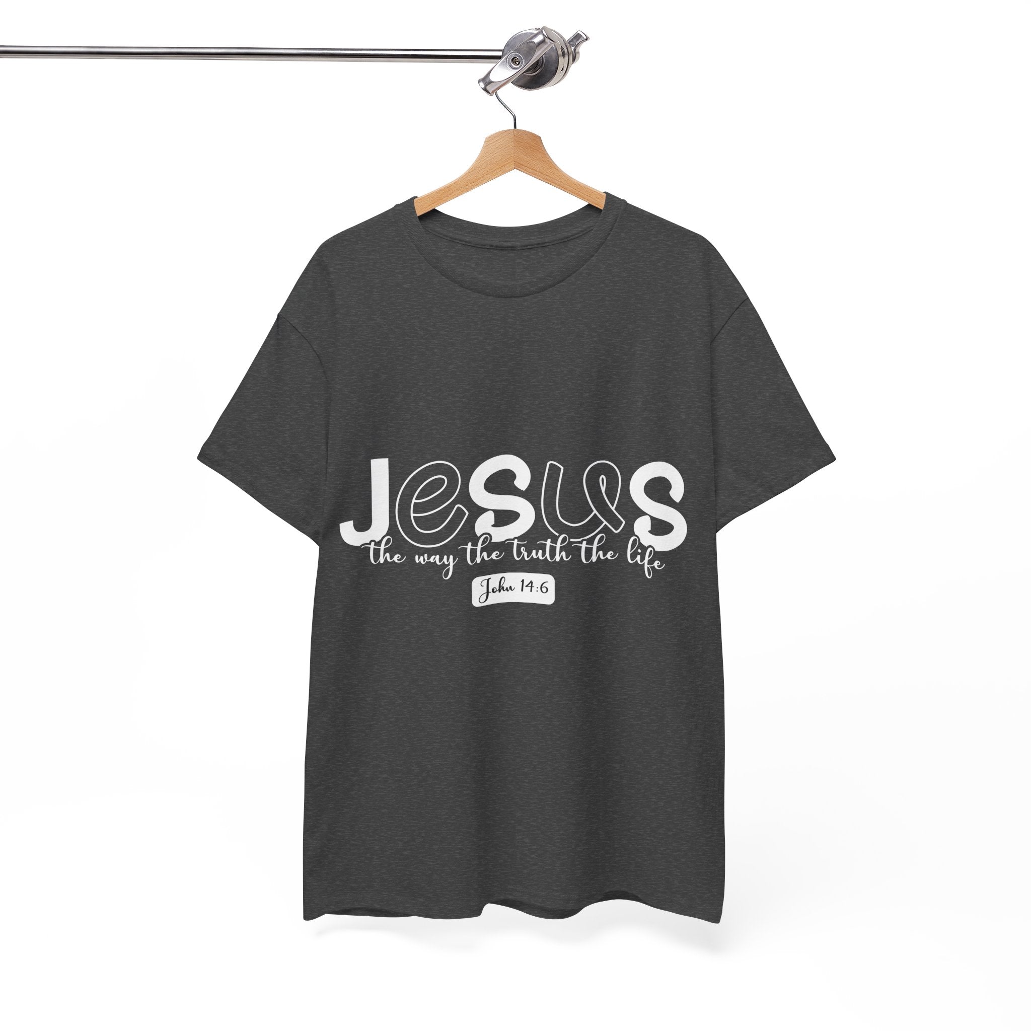 John 14:6 Christian Tee — Minimalist Script Faith T-Shirt