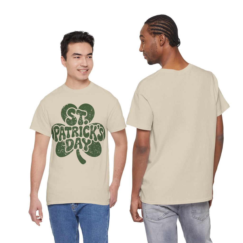 St. Patrick's Day Shamrock Tee — Retro Bubble Lettering Unisex Cotton Tee