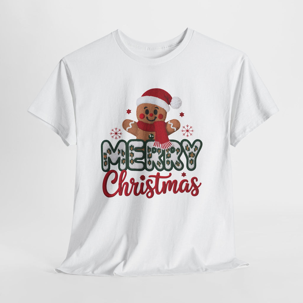 Gingerbread Santa 'Merry Christmas' Unisex Cotton Tee T-Shirt
