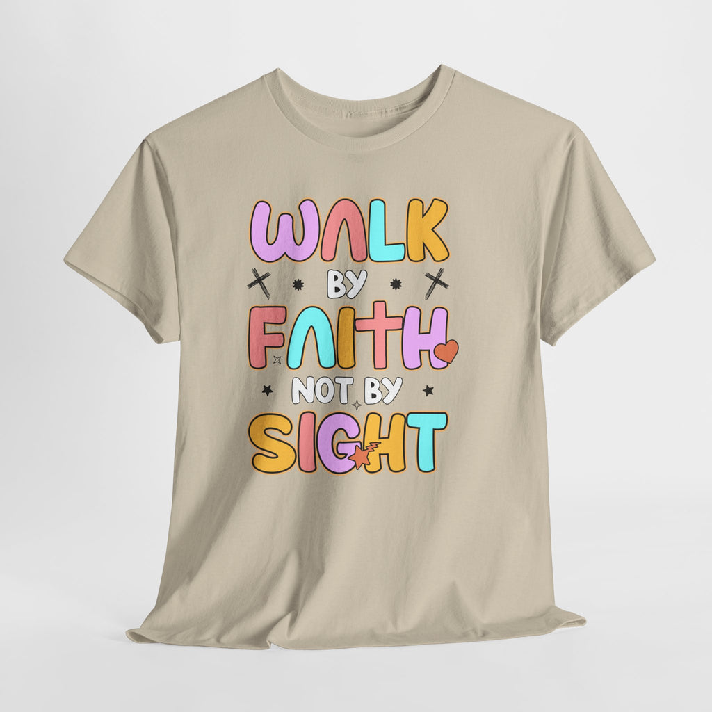 Walk by Faith Not by Sight T-Shirt — Pastel Christian Faith Unisex Cotton Tee