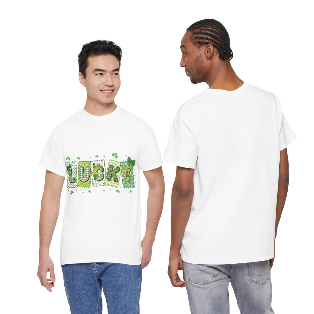 Lucky Patchwork Plaid Clover Tee — St. Patrick’s Day Unisex Cotton T-Shirt