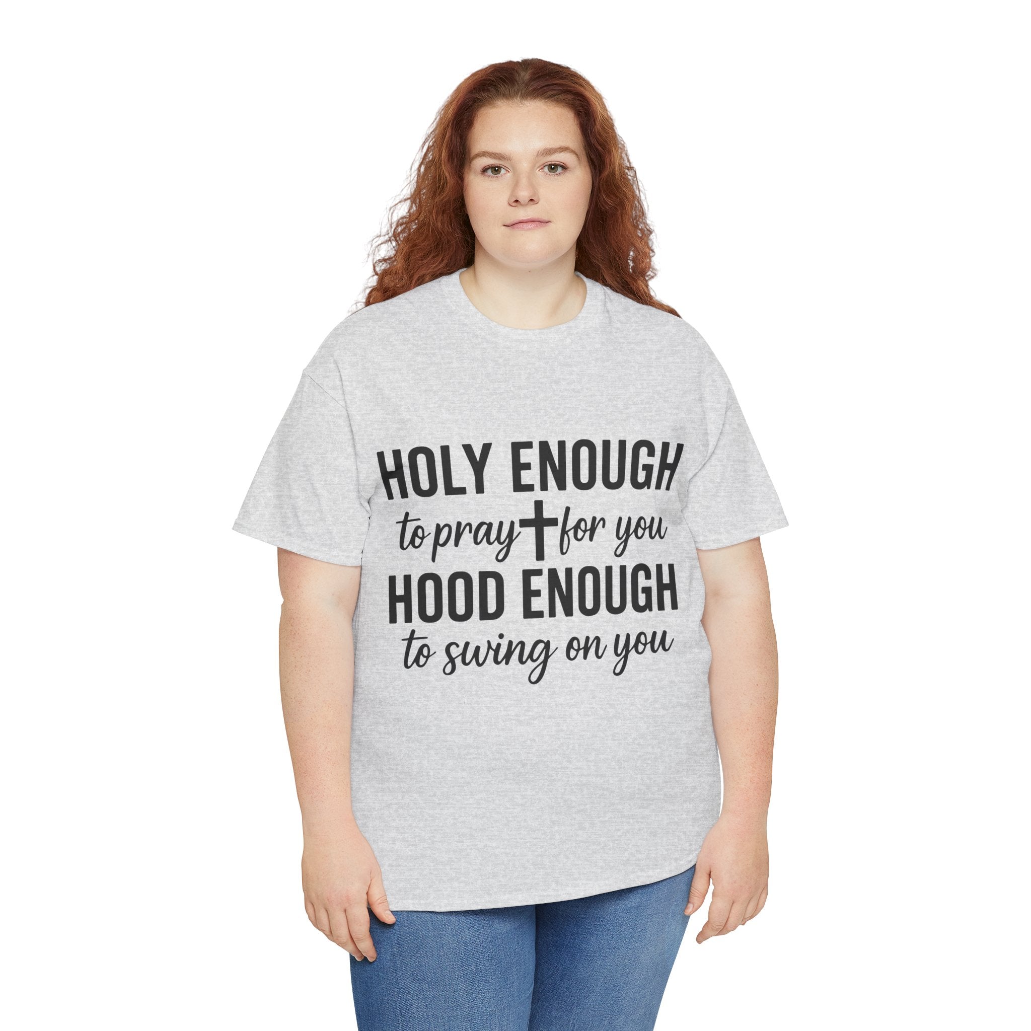 Holy Enough Christian T‑Shirt — Modern Hand‑Lettered Faith Unisex CottonTee