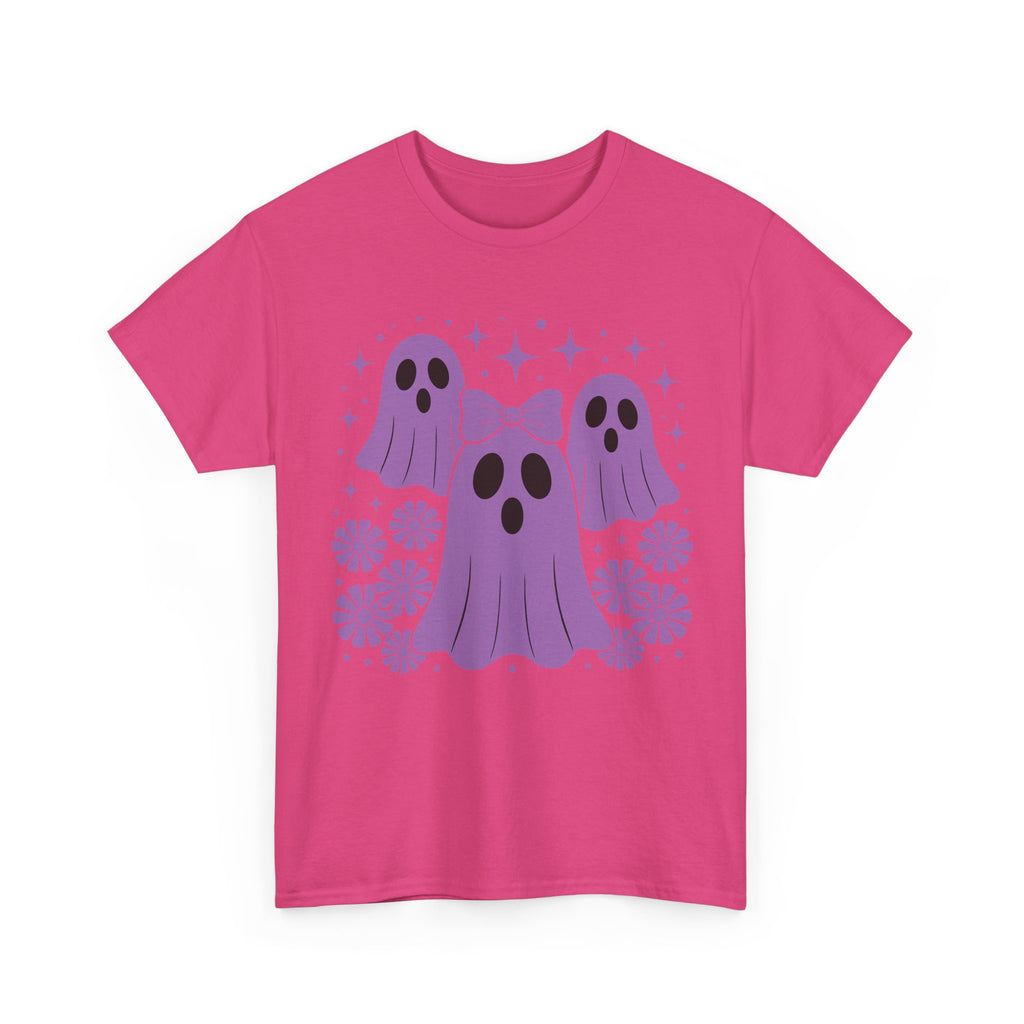 Purple Ghost Halloween Unisex Cotton Tee