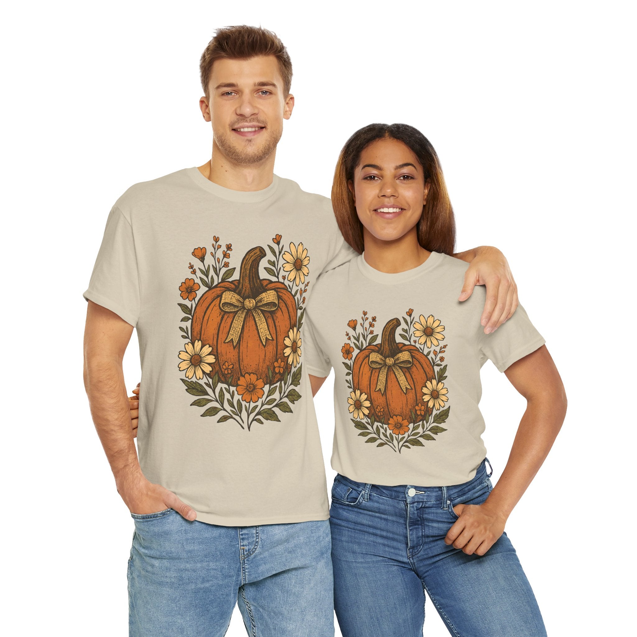 Pumpkin Daisy Unisex Cotton Tee