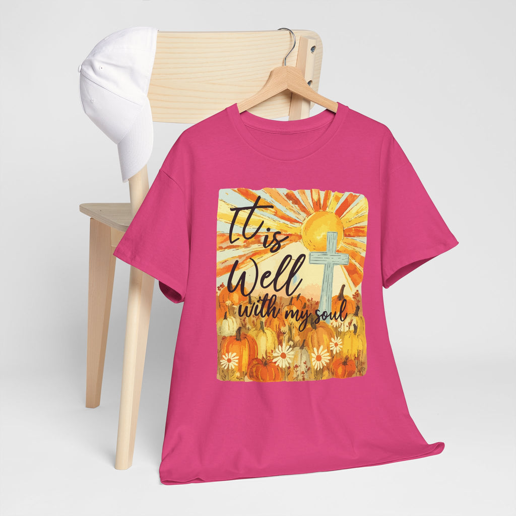 It Is Well With My Soul Pumpkin Sunrise Unisex Cotton T-Shirt