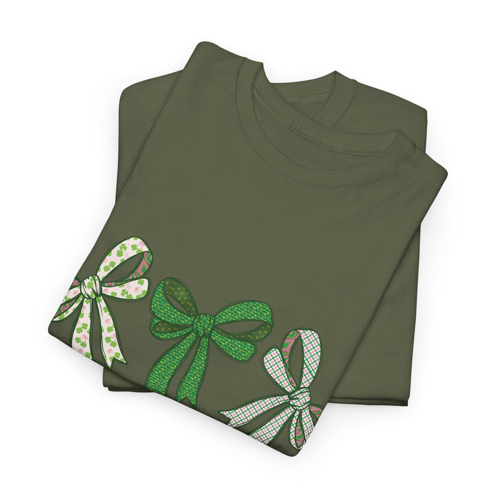 Not Lucky Simply Blessed Tee — Romans 4:7-8 Green Bow Christian Unisex Cotton T-Shirt